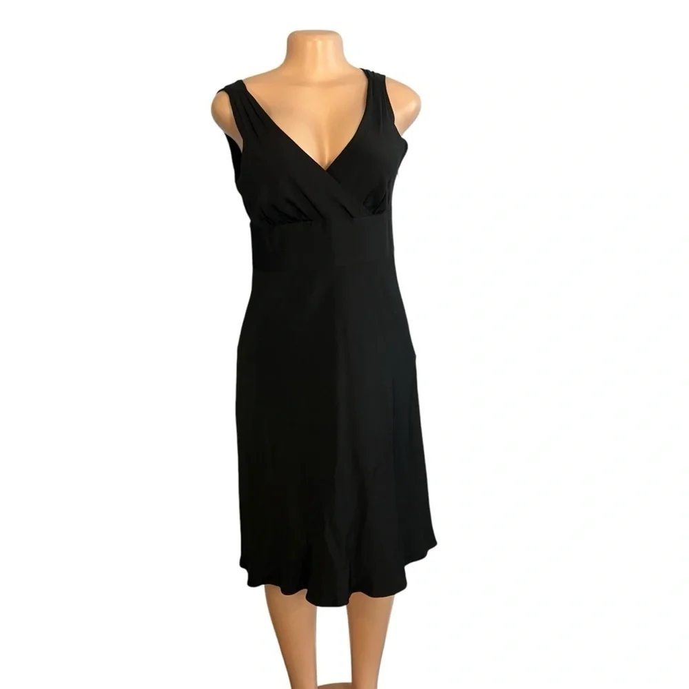 J.Crew Elegant Black Sleeveless Silk Midi Dress